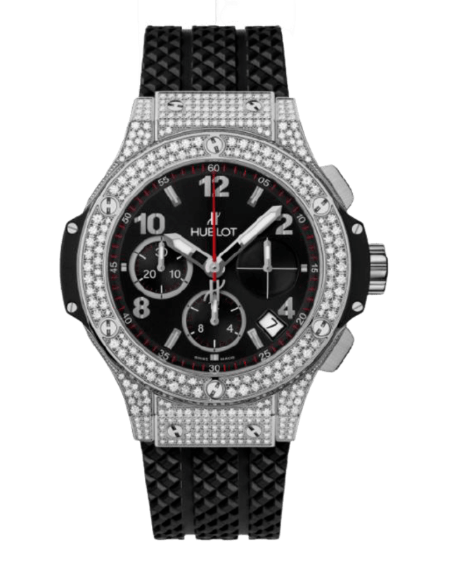 Hublot Big Bang 41mm Black Dial Diamond Black Rubber Strap Men's Watch 341.SX.130.RX.174