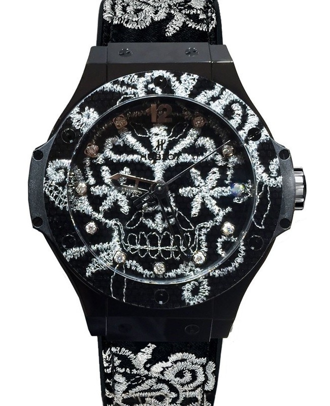 Hublot Big Bang Broderie Black Dial Black Rubber Strap Unisex Watch 343.CS.6570.NR.BSK16 343.CS.6570.NR.BSK16