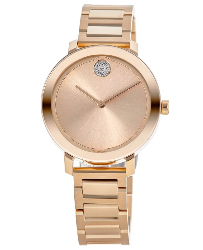 Movado Bold Evolution Rose Gold Dial Rose Gold Steel Women’s Watch 3600650 3600650