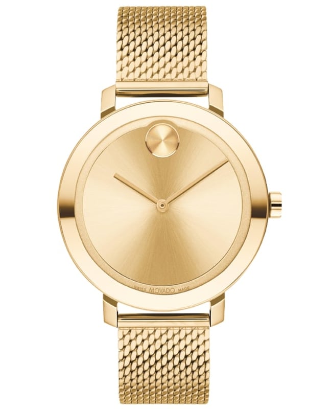 Movado Bold Evolution Gold Dial Gold Plated Stainless Steel Women’s Watch 3600814 3600814