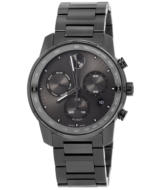 Movado Men's Gunmetal Dial Watch 3600679