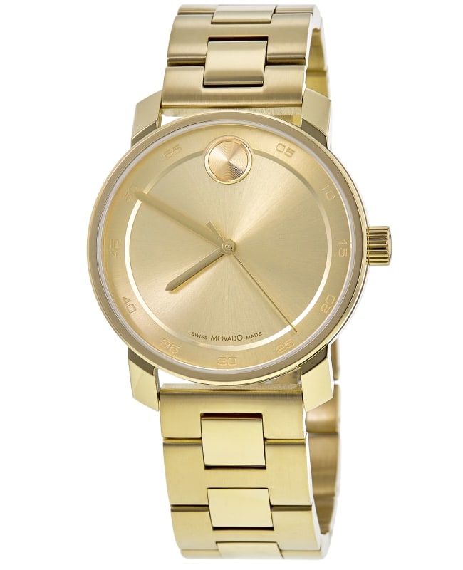 Movado Bold 41mm Champagne Dial Yellow Gold PVD Steel Men's Watch 3600912