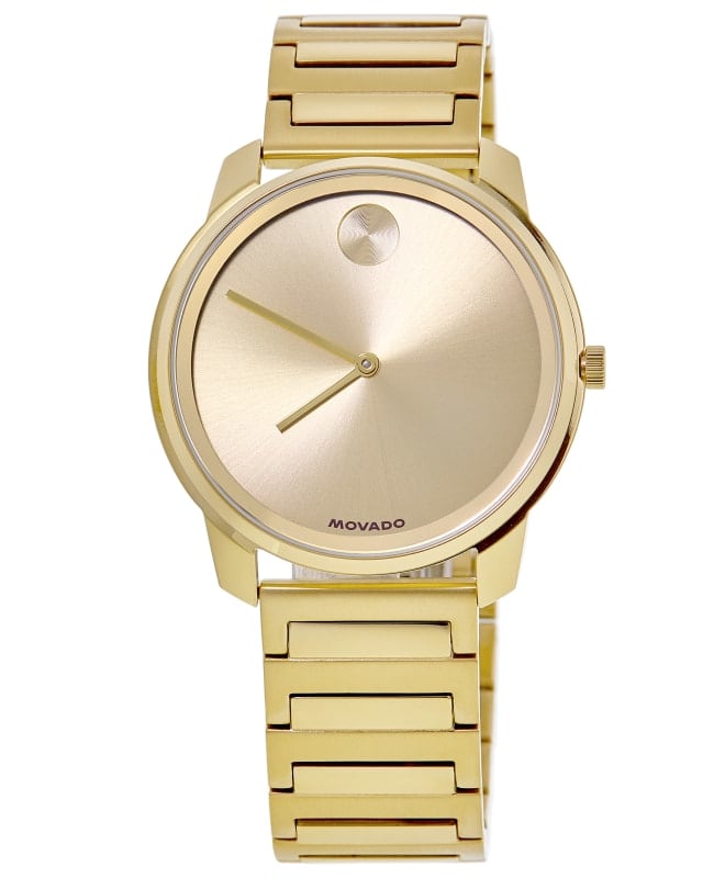 Movado Bold Classic Champagne Dial PVD Stainless Steel Men's Watch 3601313