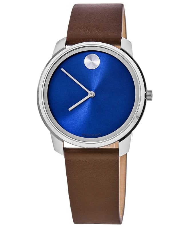 Movado Bold Classic Blue Dial Leather Strap Men's Watch 3601334
