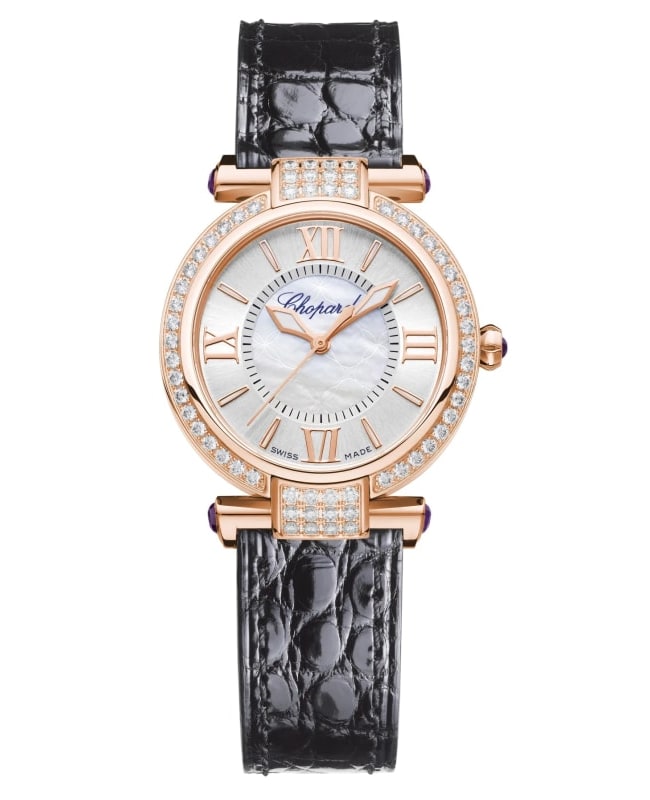 Chopard Imperiale Automatic 29mm Mother of Pearl Dial Diamond Rose Gold Leather Strap Women’s Watch 384319-5007 384319-5007