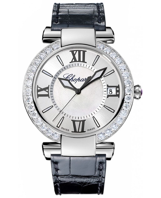 Chopard Imperiale Automatic 40mm Mother of Pearl Diamond Leather Strap Women's Watch 388531-3010