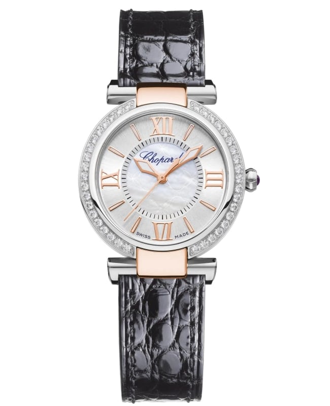 Chopard Imperiale Automatic 29mm Mother of Pearl Dial Diamond Bezel Leather Strap Women's Watch 388563-6007