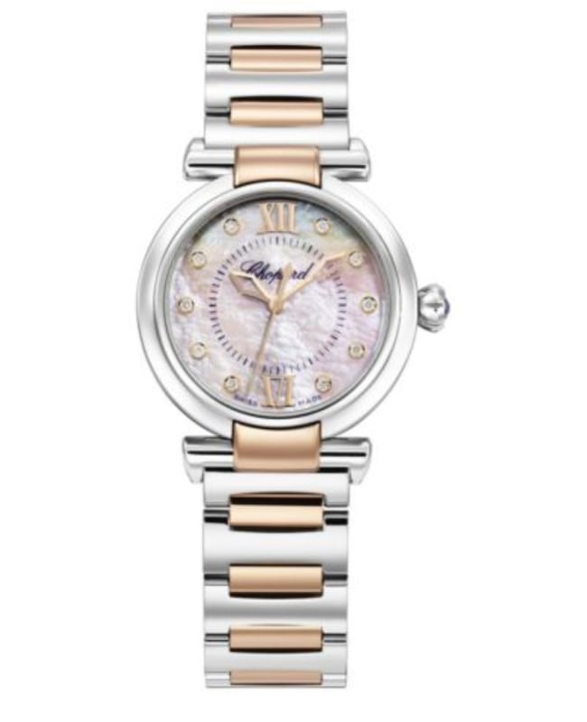 Chopard Imperiale Automatic 29mm Mother of Pearl Diamond Dial 18K Rose Gold and Steel Women's Watch 388563-6014