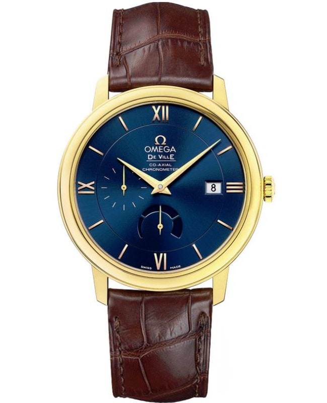 Omega De Ville Prestige Power Reserve Co-Axial 18kt Yellow Gold Blue Dial Men’s Watch 424.53.40.21.03.001 424.53.40.21.03.001
