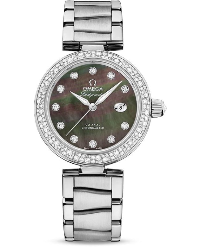 Omega De Ville Ladymatic Diamond Mother of Pearl Dial Stainless Steel Women's Watch 425.35.34.20.57.004
