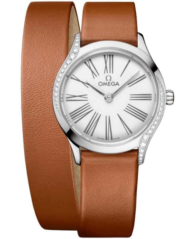 Omega De Ville Diamond Mini Tresor White Dial Leather Strap Women's Watch 428.17.26.60.04.005