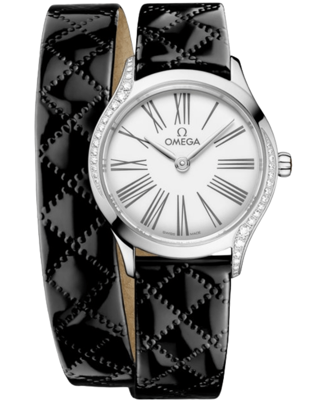 Omega De Ville Mini Tresor Diamond White Dial Leather Strap Women's Watch 428.17.26.60.04.007