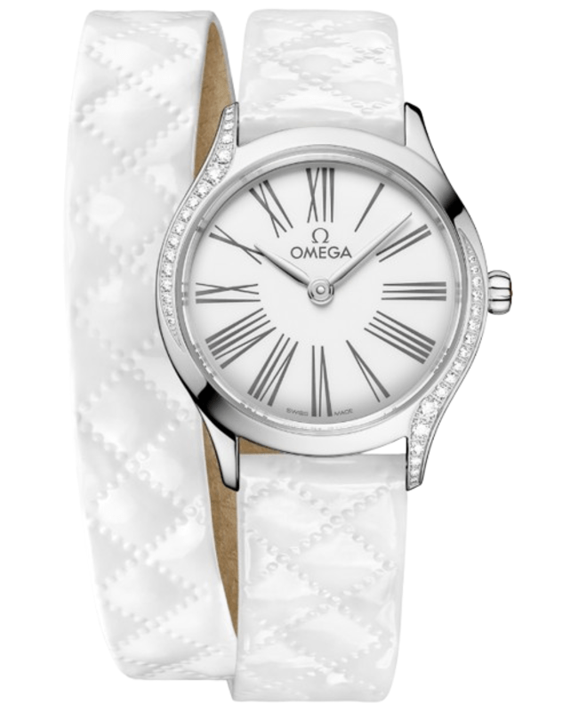 Omega De Ville Tresor Mini White Dial Diamond Case Leather Strap Women's Watch 428.17.26.60.04.008