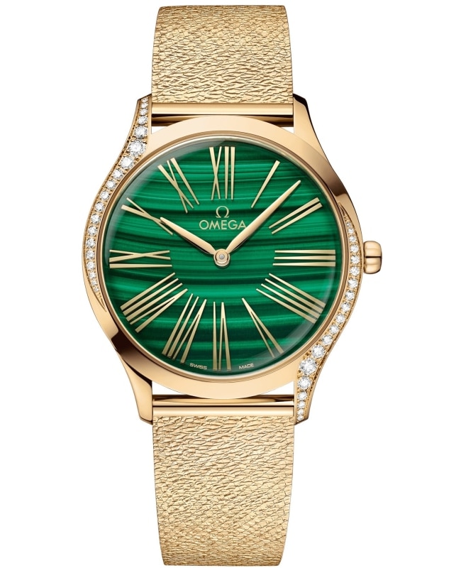 Omega De Ville Tresor Green Dial Diamond Yellow Gold Women’s Watch 428.55.36.60.99.003 428.55.36.60.99.003