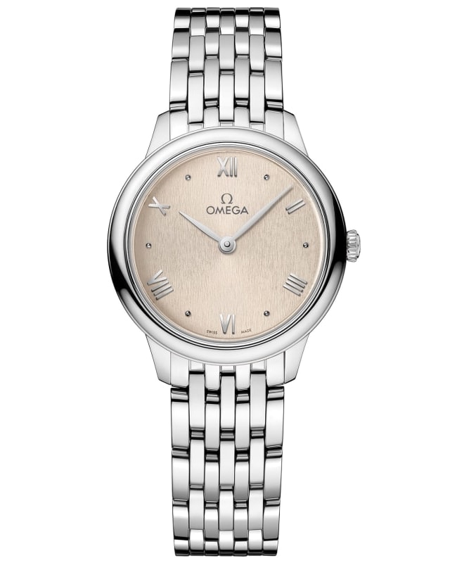 Omega De Ville Prestige Quartz 27.5mm Linen Dial Stainless Steel Women's Watch 434.10.28.60.09.001