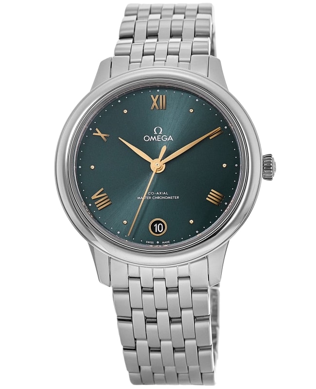 Omega De Ville Prestige CoAxial Master Chronometer 34mm Automatic Green Dial Stainless Steel Womens Watch 43410342010001 43410342010001