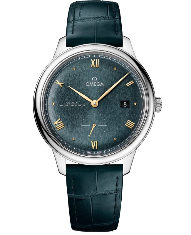 Omega De Ville Prestige Co-Axial Master Chronometer Small Seconds 41mm Green Dial Leather Strap Men's Watch 434.13.41.20.10.001