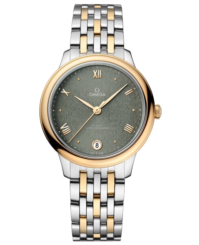 Omega De Ville Prestige CoAxial Master Chronometer 34mm Automatic Green Dial TwoTone 18K Yellow Gold Stainless Steel Womens Watch 43420342010 Omega De Ville Prestige CoAxial Master Chronometer 34mm Automatic Green Dial TwoTone 18K Yellow Gold Stainless Steel Womens Watch 43420342010