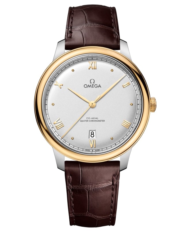 Omega De Ville Prestige CoAxial Master Chronometer 40mm Automatic Silver Dial 18K Yellow Gold Bezel Leather Strap Mens Watch 43423402002002 434 Omega De Ville Prestige CoAxial Master Chronometer 40mm Automatic Silver Dial 18K Yellow Gold Bezel Leather Strap Mens Watch 43423402002002 434