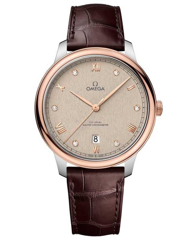 Omega De Ville Prestige CoAxial Master Chronometer 40mm Automatic Beige Diamond Dial 18K Rose Gold Leather Strap Mens Watch 43423402059001 434 Omega De Ville Prestige CoAxial Master Chronometer 40mm Automatic Beige Diamond Dial 18K Rose Gold Leather Strap Mens Watch 43423402059001 434