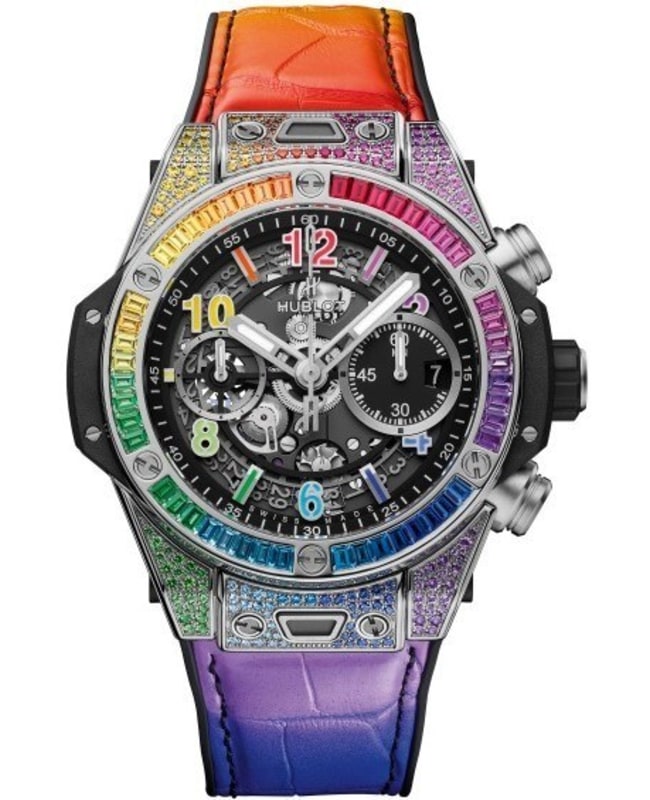 Hublot Big Bang Unico Black Skeleton Dial Rubber and Leather Strap Men's Watch 441.NX.1117.LR.0999