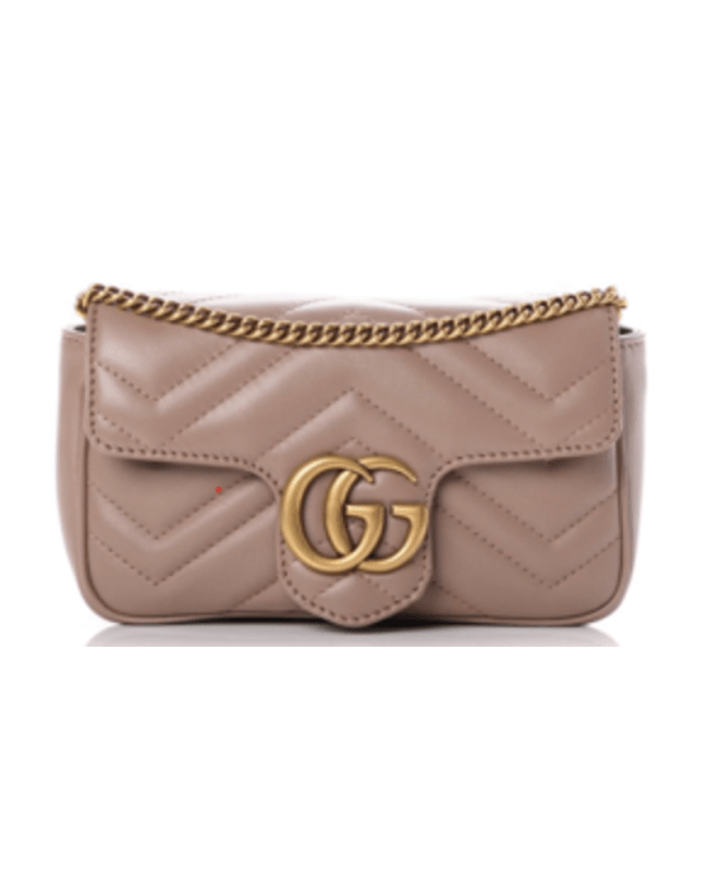 GUCCI Marmont Petite textured-leather and printed coated-canvas shoulder bag