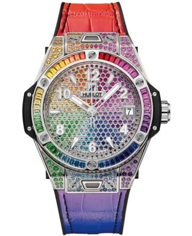 Hublot Big Bang One Click White Dial Rubber and Leather Strap Men's Watch 465.SX.9910.LR.0999