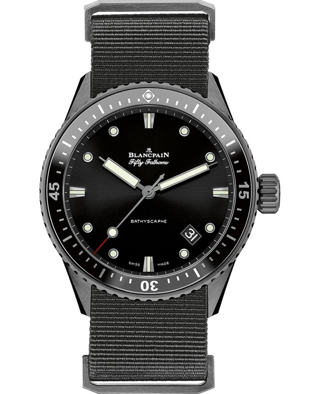 Blancpain Fifty Fathoms Bathyscaphe Automatic Black Dial Men's Watch 5000-0130-NABA