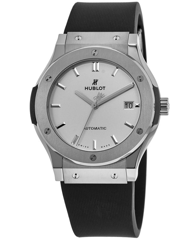 Hublot Classic Fusion 45mm Opalin Dial Black Rubber Strap Men's Watch 511.NX.2611.RX