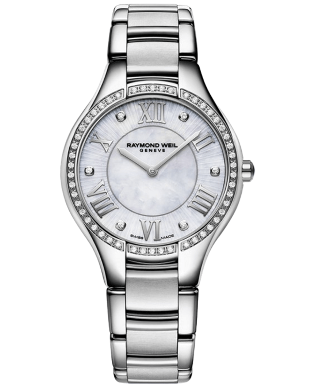 Raymond Weil Noemia Mother of Pearl Dial Diamond Bezel Steel Women's Watch 5132-S2S-00966