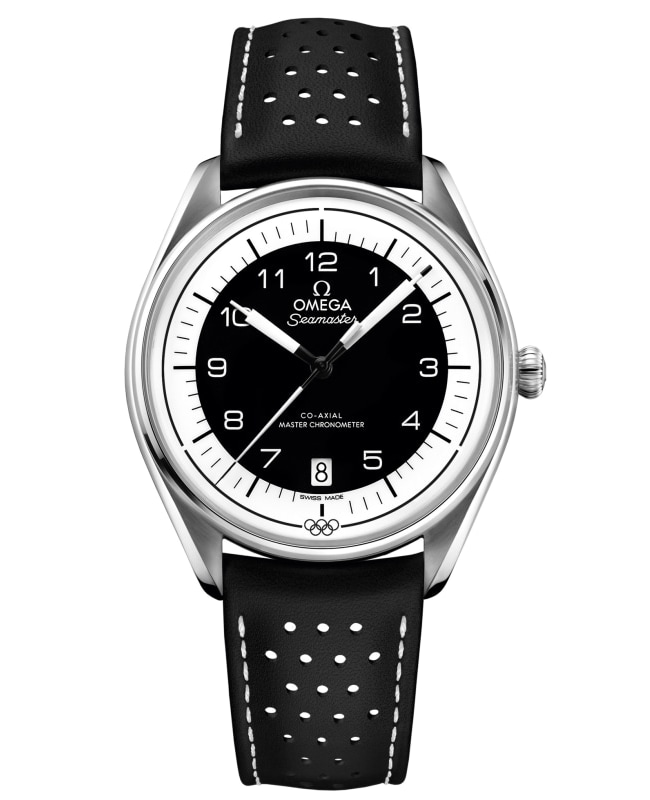 Omega Seamaster Olympic Official Timekeeper Limited Edition Black Dial Leather Strap Unisex Watch