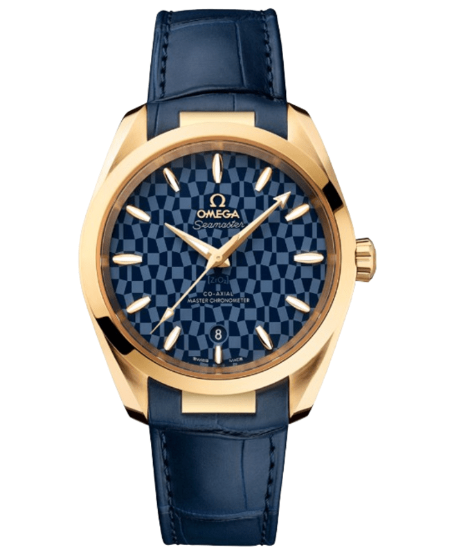 Omega Seamaster Aqua Terra 150m Automatic Chronometer Tokyo 2020 Blue Dial Leather Strap Mens Watch 52253382003001 52253382003001 18990$