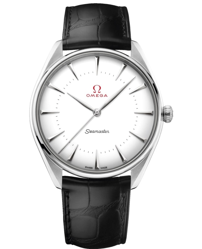 Omega Seamaster Olympic Official Timekeeper White Dial Leather Strap Men’s Watch