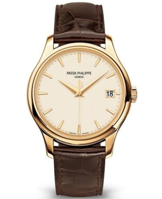 Patek Philippe Calatrava Ivory Dial Brown Leather Strap Mens Watch 5227J001 5227J001