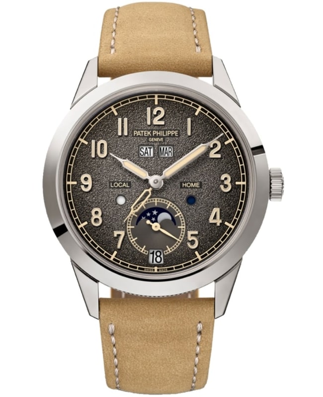 Patek Philippe Complications Grey Dial Leather Strap Men's Watch 5326G-001 5326G-001