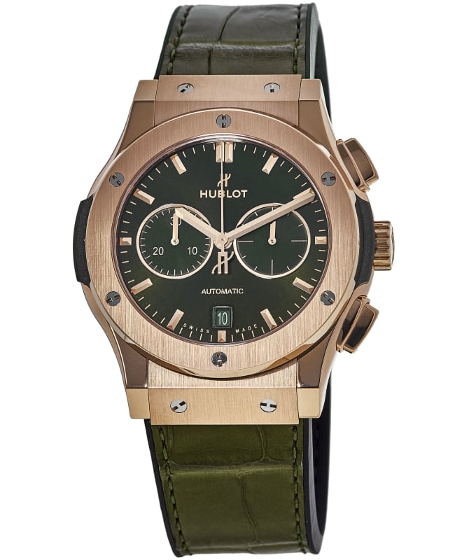 Hublot Classic Fusion Chronograph King Gold Green Dial Rubber Strap Men’s Watch