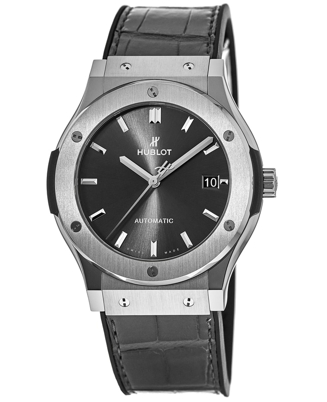 Hublot Classic Fusion Automatic Grey Dial Leather Strap Men’s Watch