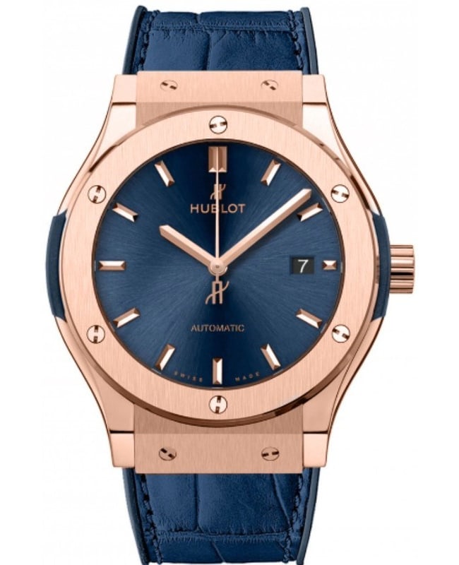 Hublot Classic Fusion Automatic Blue Dial Blue Leather Strap Men’s Watch