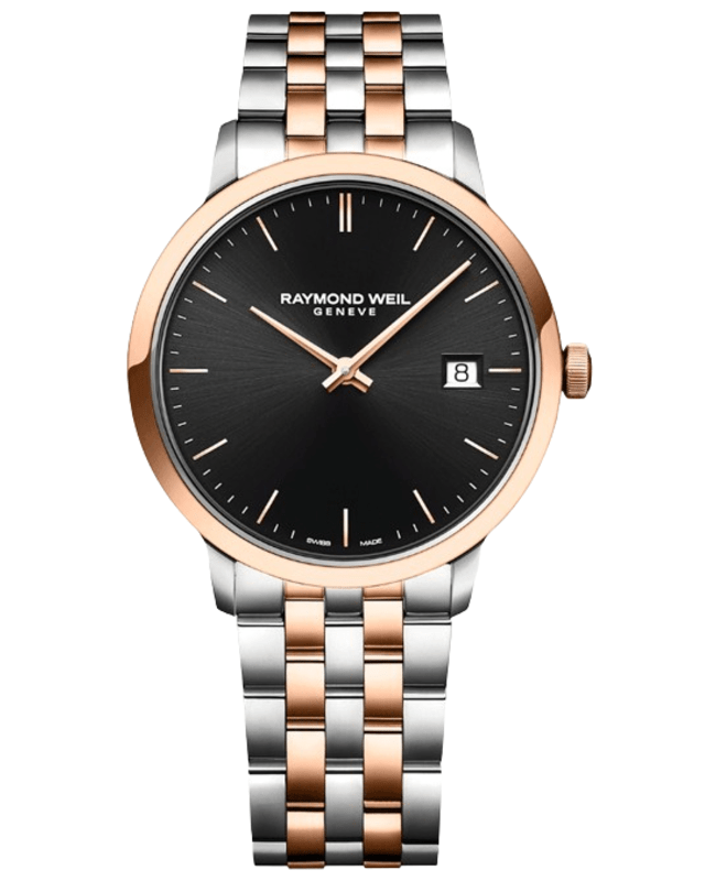 Raymond Weil Toccata Classic 39 mm Quartz Black Dial Two-Tone Steel Men's Watch 5485-SP5-20001