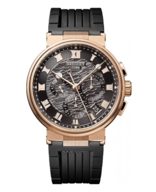 Breguet Marine Chronograph 42.3mm Grey Dial Rubber Strap Men's Watch 5527br/g3/5wv