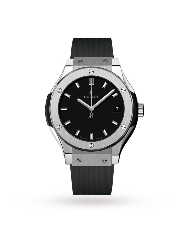 Hublot Classic Fusion Automatic 33mm Titanium Case Rubber Strap Women's Watch 581.NX.1470.RX