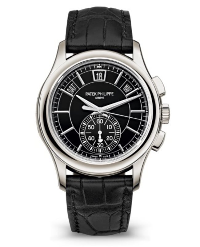 Patek Philippe Complications Annual Calendar Flyback Chronograph Black Leather  Men's Watch 5905P-010