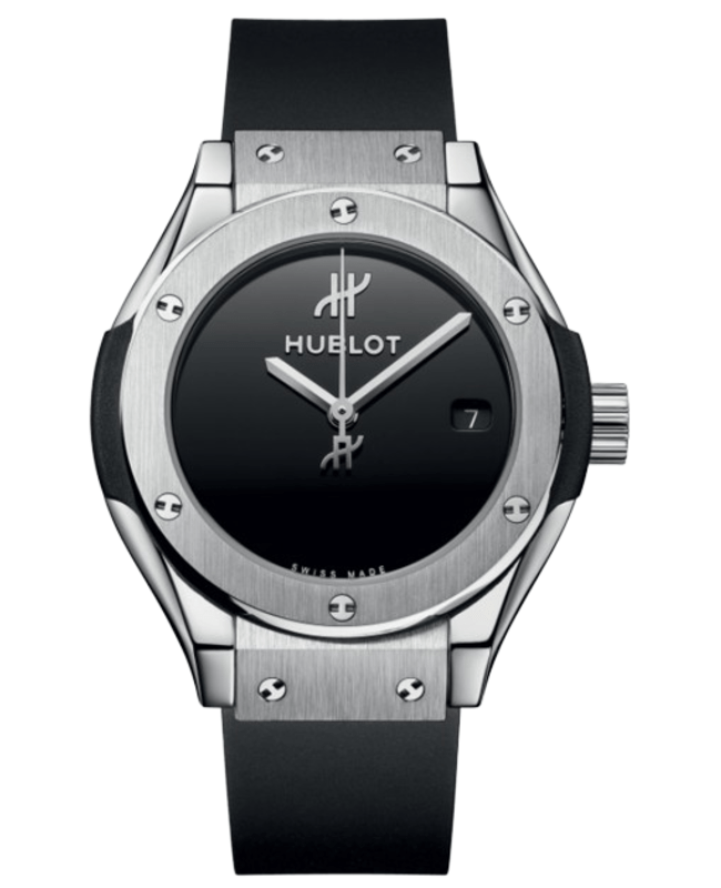 Hublot Classic Fusion Unico Original Titanium Quartz Black Dial Rubber Strap Women's Watch 591.NX.1270.RX.MDM
