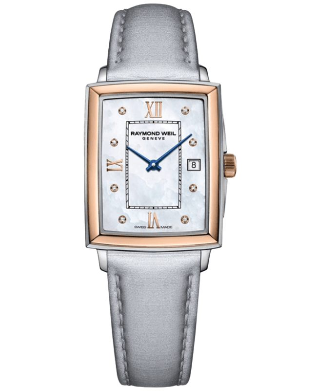 Raymond Weil Toccata Mother of Pearl Diamond Dial White Satin Strap Women's Watch 5925-SC5-00995