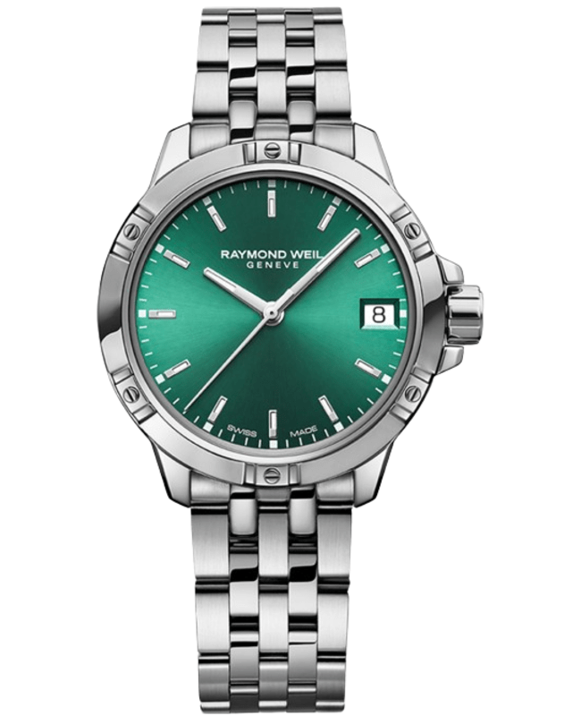 Raymond Weil Tango Classic Green Dial Steel Women's Watch 5960-ST-52051