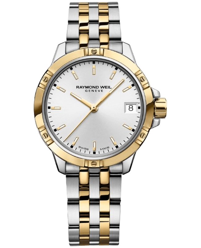 Raymond Weil Tango White Dial Yellow Gold PVD Steel Women's Watch 5960-STP-30041