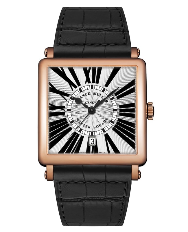 Franck Muller Men's Collection Master Square White Dial Leather Strap Men's Watch 6000H SC 5N
