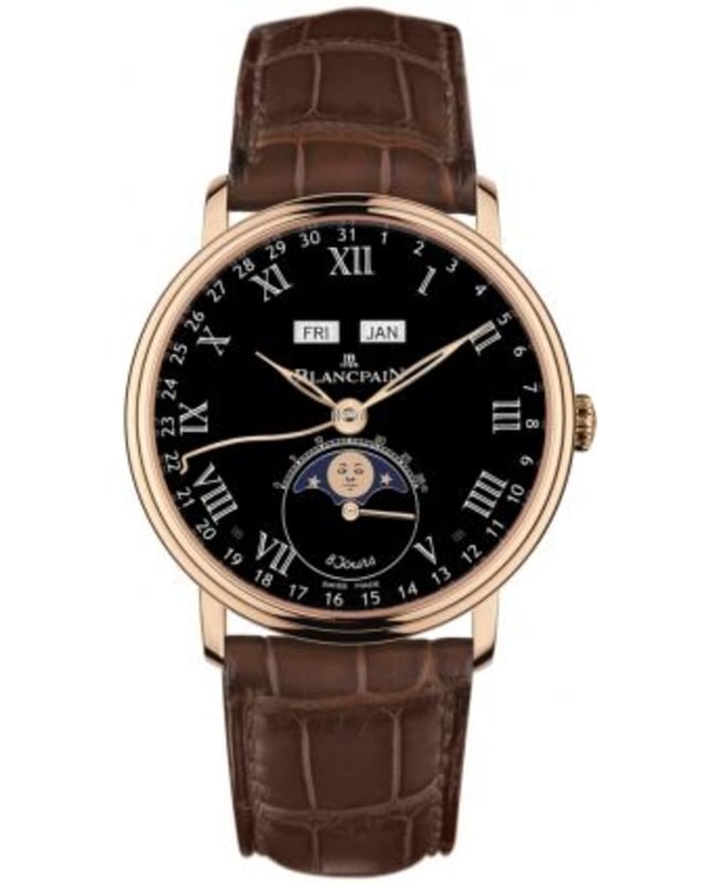 Blancpain Villeret Complete Calendar 8 Jours Men's Watch 6639-3637-55B