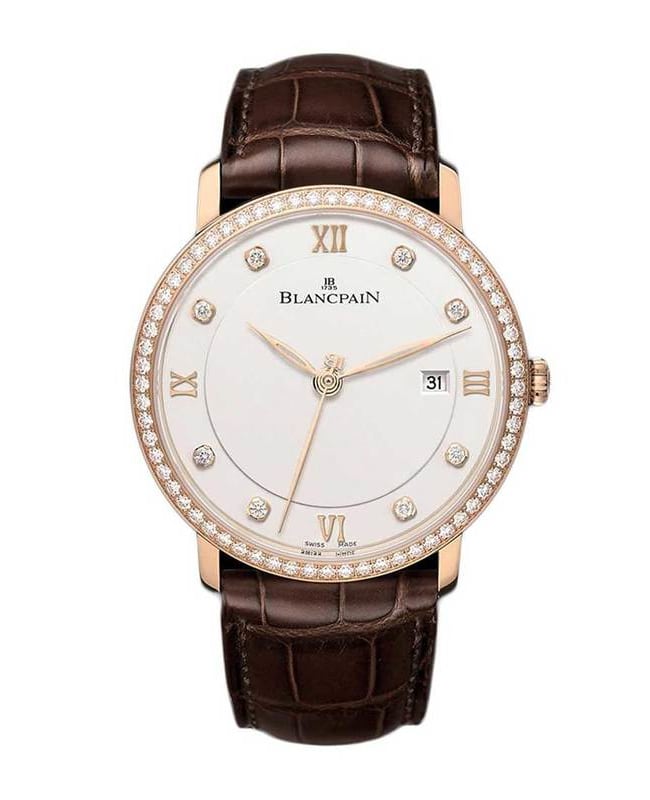Blancpain Villeret Automatic Diamond Face and Bezel Men's Watch 6651-2987-55B