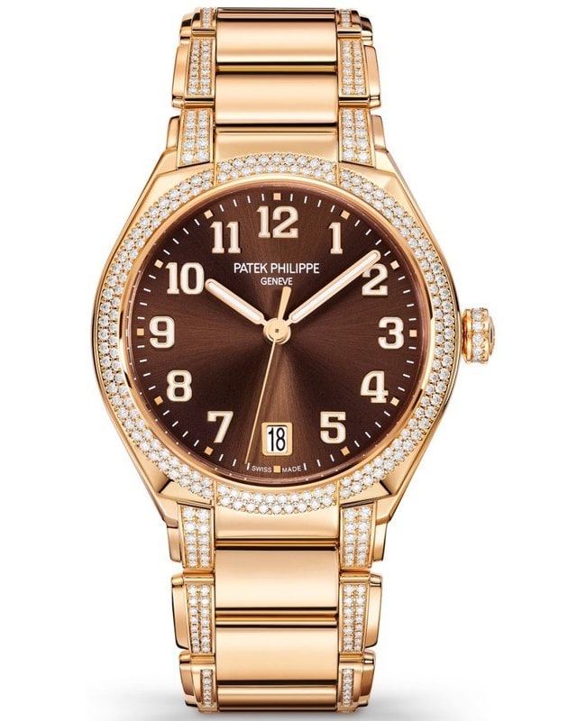 Patek Philippe Twenty-4 Brown Dial Diamond Rose Gold Women's Watch 7300-1201R-010